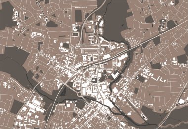 Chelmsford, Essex 'in vektör haritası, İngiltere' nin doğusu, İngiltere, İngiltere