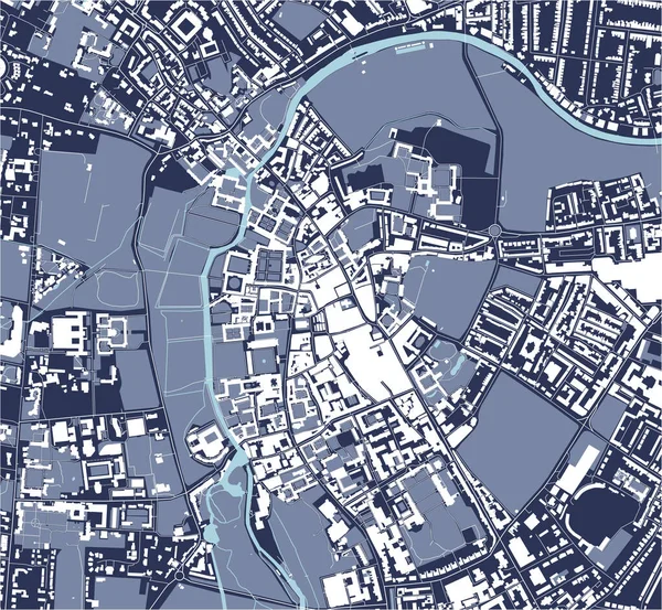 Carte Vectorielle Ville Cambridge Cambridgeshire Est Angleterre Angleterre Royaume Uni — Image vectorielle