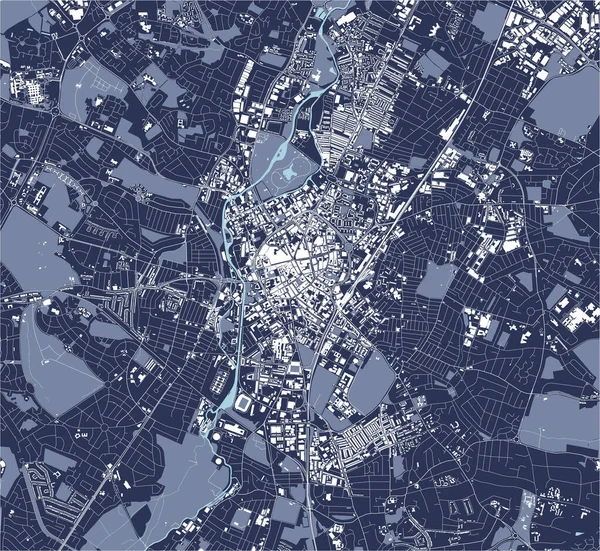 Векторная Карта Города Лестер Лестершир Ист Мидлендс Англия Великобритания — стоковый вектор