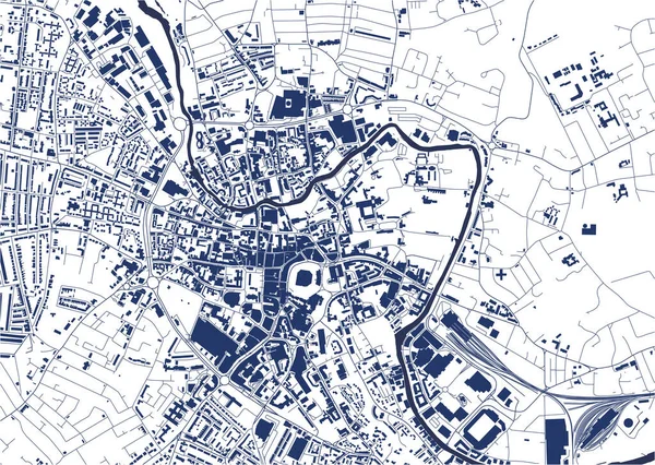 英国英格兰东部诺福克诺里奇市的矢量地图 — 图库矢量图片