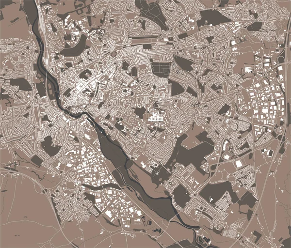 Векторная Карта Города Эксетер Девон Юго Западная Англия Англия Великобритания — стоковый вектор