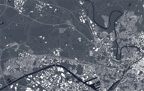 Kaart van de stad Salford, Greater Manchester, North West England, England, UK — Stockvector