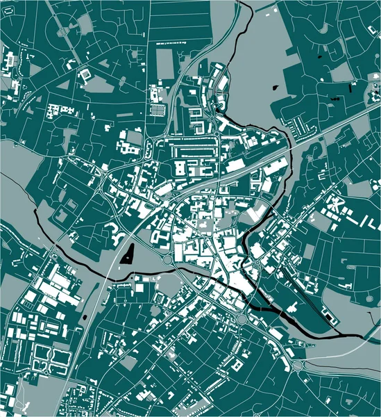 Mapa de la ciudad de Chelmsford, Inglaterra, Reino Unido — Vector de stock