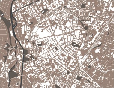 Leicester şehrinin haritası, İngiltere, İngiltere