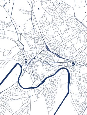 Chester, İngiltere 'nin haritası.