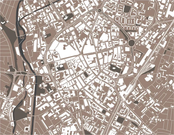 Carte de la ville de Leicester, Angleterre, Royaume-Uni — Image vectorielle