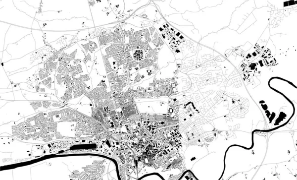 英国普雷斯顿市地图 — 图库矢量图片