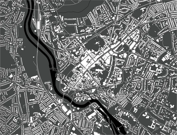 Mappa della città di Exeter, Inghilterra, Regno Unito — Vettoriale Stock