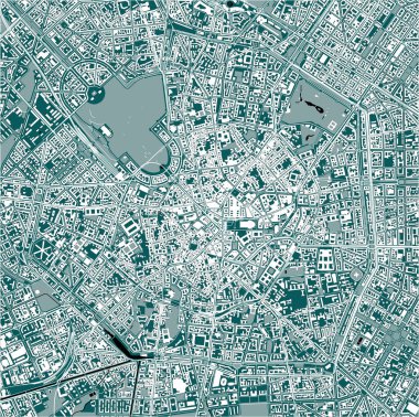 Lombardy 'nin başkenti Milan' ın vektör haritası, İtalya