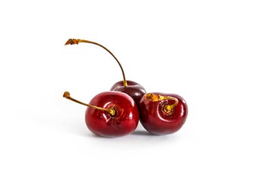 bir sürü beyaz bir arka plan üzerinde farklı tatlı kiraz,