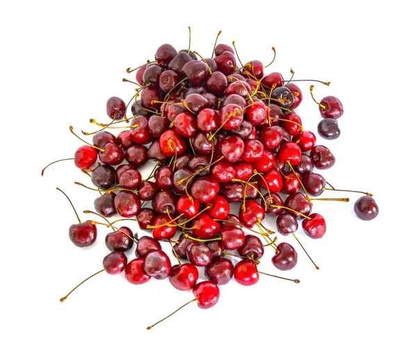 A lot of different sweet cherry on a white background, — Stock Photo, Image