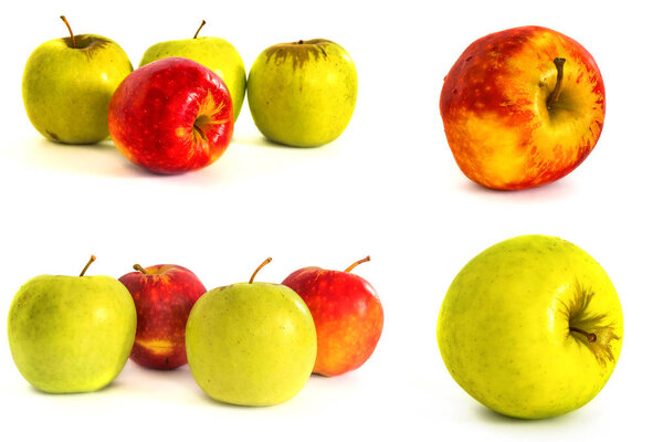 ripe apples on a white background, isolate, 