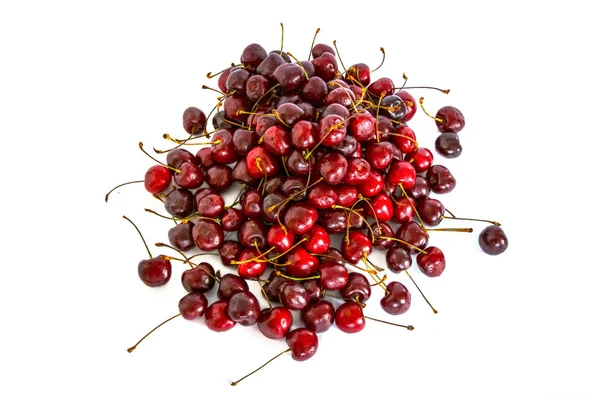A lot of different sweet cherry on a white background, — Stock Photo, Image