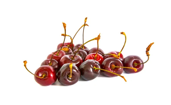 A lot of different sweet cherry on a white background, — Stock Photo, Image