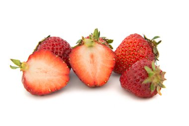 güzel, olgun, büyük parlak çilek izole arka plan üzerinde. Çilek izole.