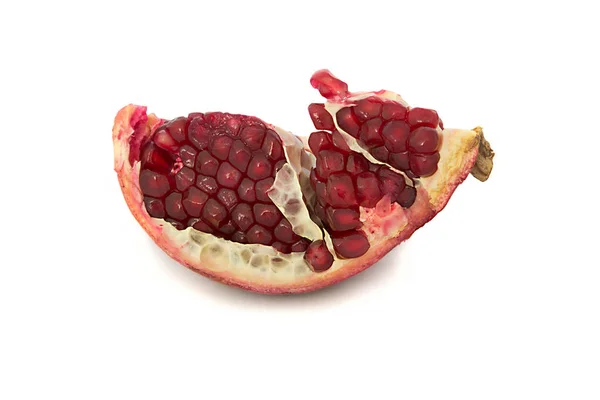 Beautiful, juicy, ripe pomegranate on white background, juicy and bright Garnet without background, — Stock Photo, Image