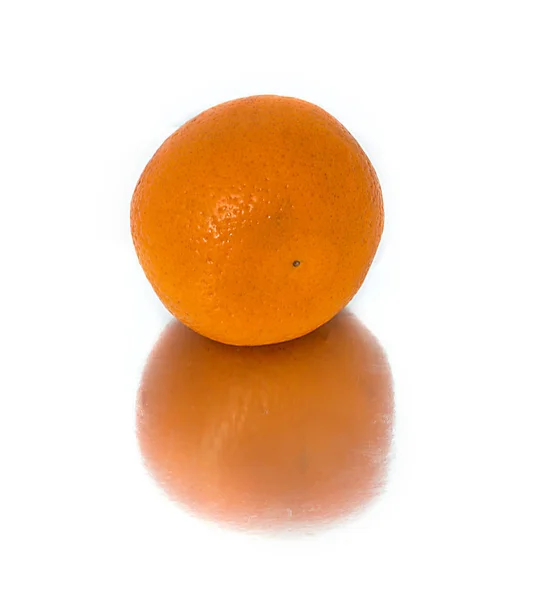 Big, ripe, bright, tangerine on a white background, juicy fruit on the isolated background. mandarin — Stock Photo, Image