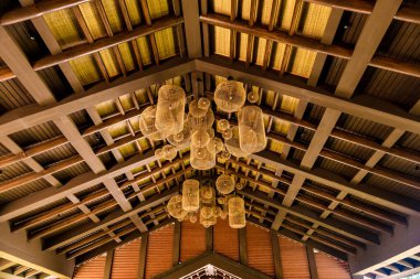 Vietnam 'daki büyük, güzel tapınak, Phu Quoc adası..