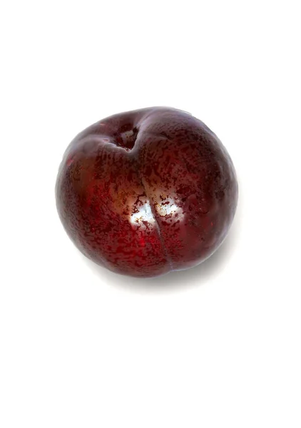 Plums on a big background, isolate. bright plums black or red without background. — Stock Photo, Image