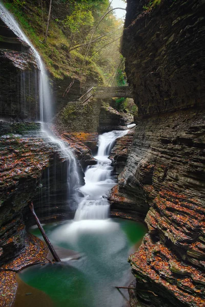 Watkins Glen��� Falls & Sun — Stock Photo, Image