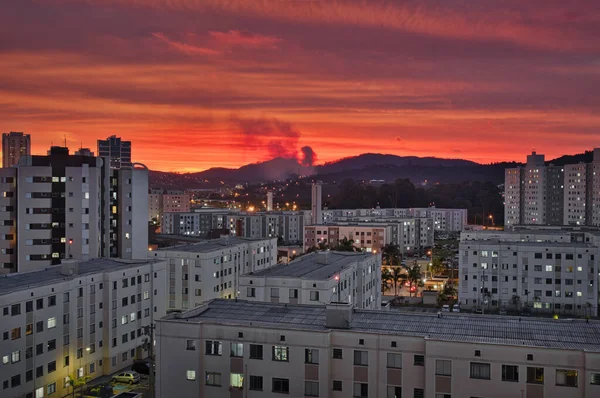 Foto Dell Ora Del Tramonto Mogi Das Cruzes Brasile — Foto Stock