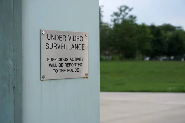 Under Video Surveillence Sign — Stock Photo, Image