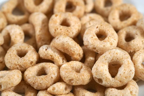 Macro toasted oats O cereal — Stock Photo, Image