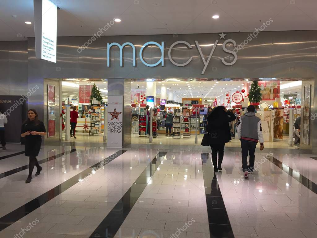 Long Island, NY - Circa 2017: Macy's retail department store location in Roosevelt Field Mall. Sponsor of Thanksgiving day parade