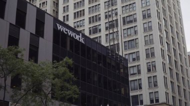 Chicago, Usa - 2019 dolaylarında: Biz Amerikan emlak şirketi teknoloji şirketleri için ortak çalışma alanı sağlıyoruz