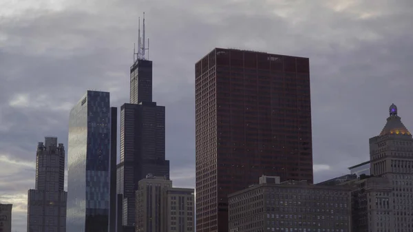 Denní Čas Exteriér Vytváří Záběr Stock Fotografie Downtown Chicago Panorama — Stock fotografie