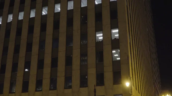Night Time Exterior Establishing Shot Generic Apartment Office Building Facade — Stock Photo, Image