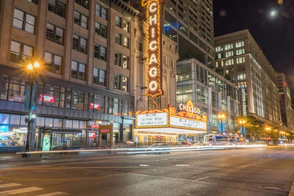 Chicago Circa 2019 Chicago Monument Theater Beroemde Locatie Het Centrum — Stockfoto