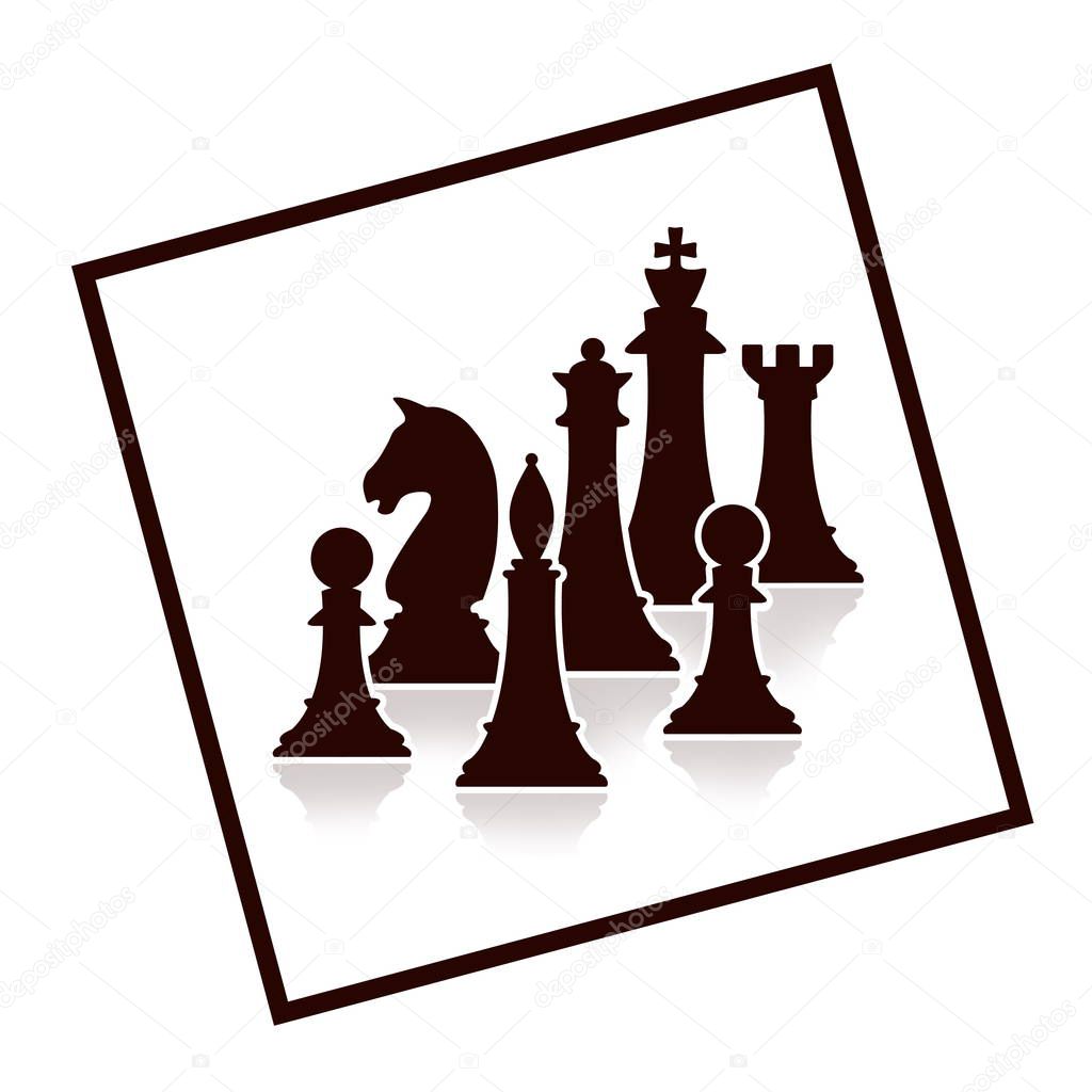 silhouette of chess figures