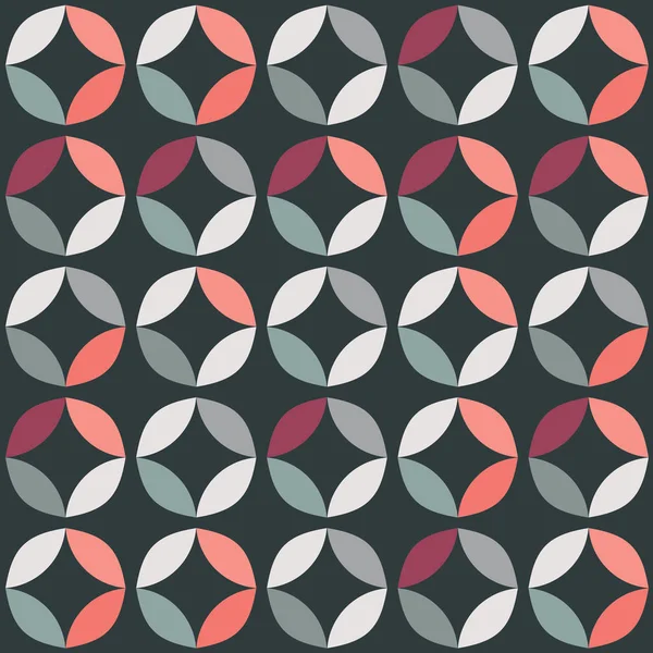 Patrón geométrico sin costura con círculos de colores en el diseño retro — Vector de stock