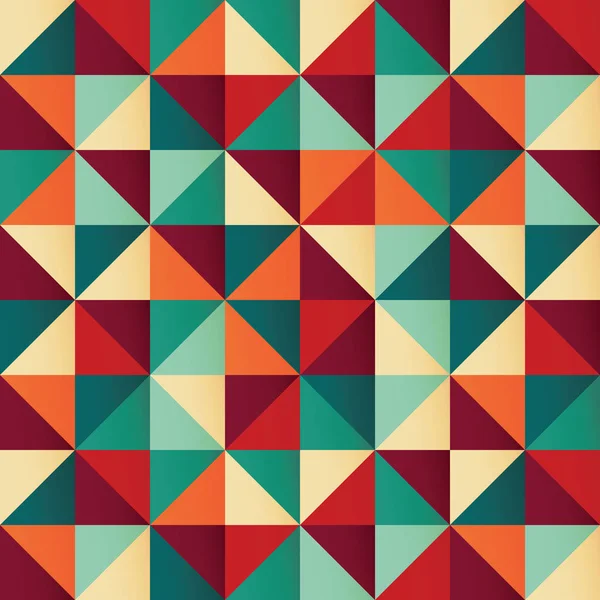 Motif géométrique sans couture avec des triangles colorés dans un design rétro — Image vectorielle