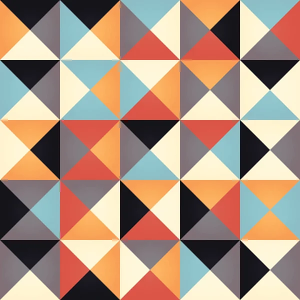 Motif géométrique sans couture avec des triangles colorés dans un design rétro — Image vectorielle