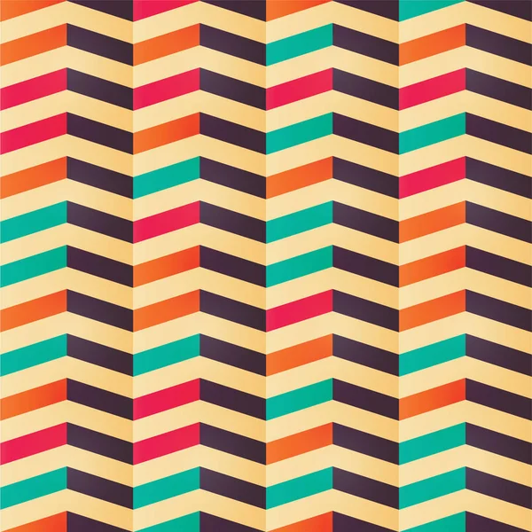 Wzór geometryczny bezszwowe chevron w retro kolory — Wektor stockowy