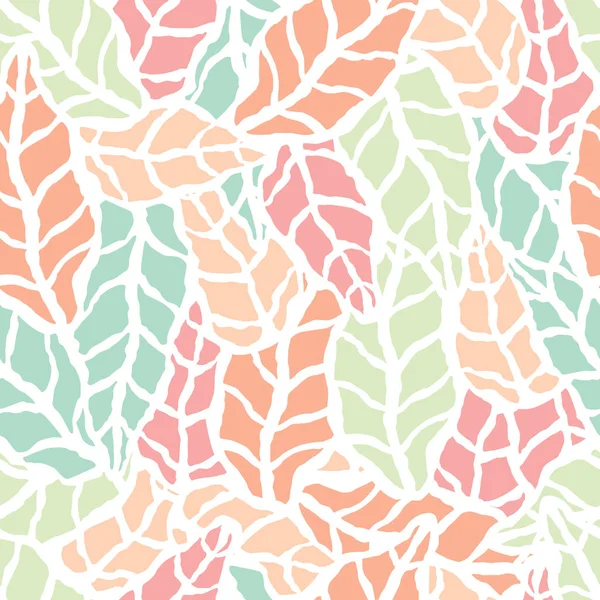 Seamless pattern with hand drawn natural leaves — Stock Vector