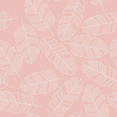 Pembe bir arka plan üzerinde beyaz yaprakları ile Seamless Modeli