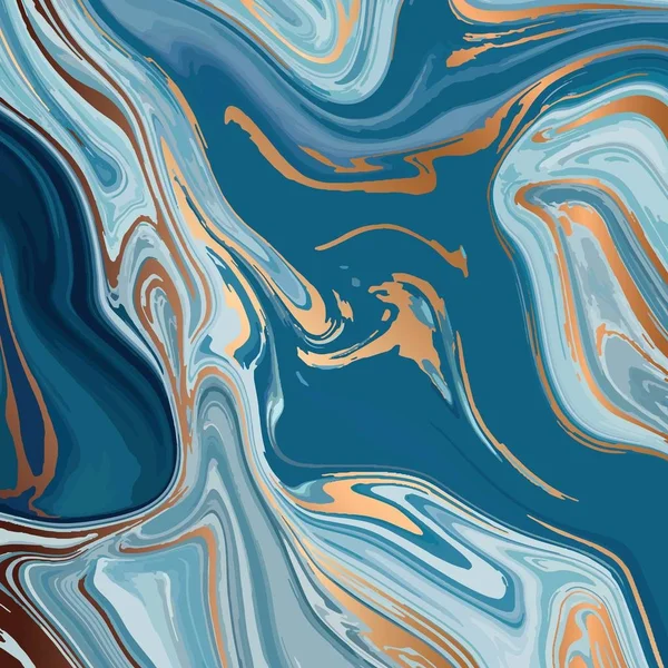 Conception de texture de marbre liquide, surface de marbrage colorée, lignes dorées, conception de peinture abstraite vibrante, illustration vectorielle — Image vectorielle