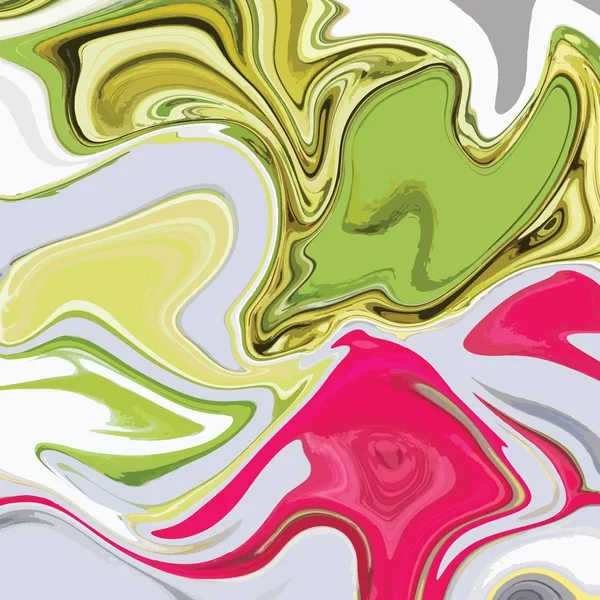 Conception de texture de marbre liquide, surface de marbrage colorée, conception de peinture abstraite vibrante, illustration vectorielle — Image vectorielle
