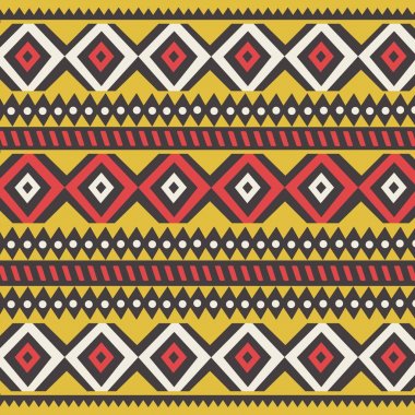 Kabile etnik renkli bohem desen geometrik öğelerle,
