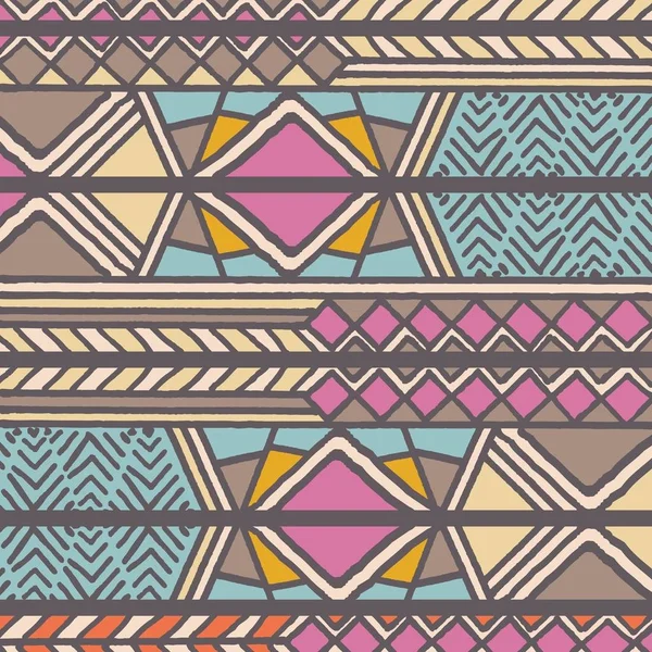 Φυλετική εθνοτική πολύχρωμο μποέμ μοτίβο με τα γεωμετρικά στοιχεία, — Διανυσματικό Αρχείο