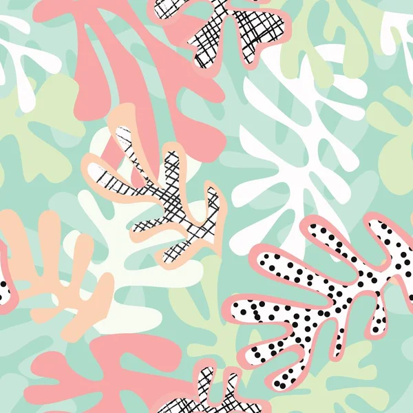 Matisse vzor bezešvé inspirovaný tvary, barevné provedení — Stockový vektor