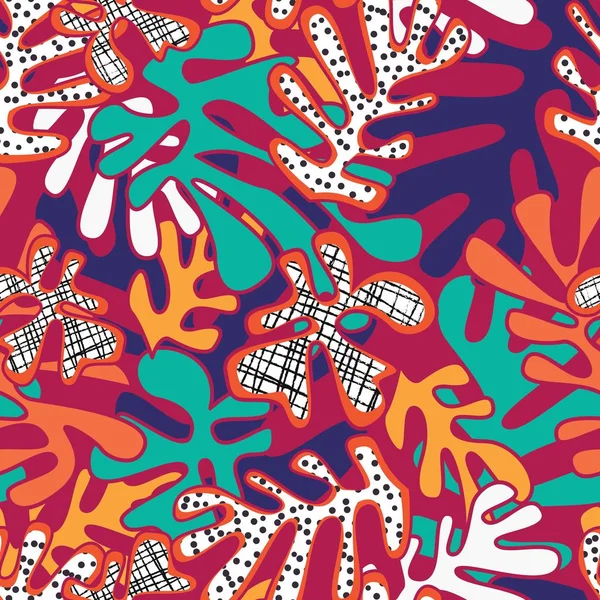 Matisse vzor bezešvé inspirovaný tvary, barevné provedení — Stockový vektor