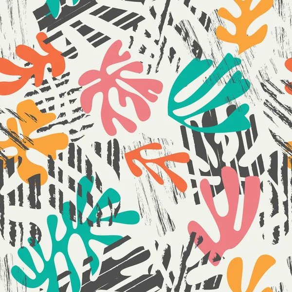 Matisse kształty inspirowane wzór, kolorowy — Wektor stockowy