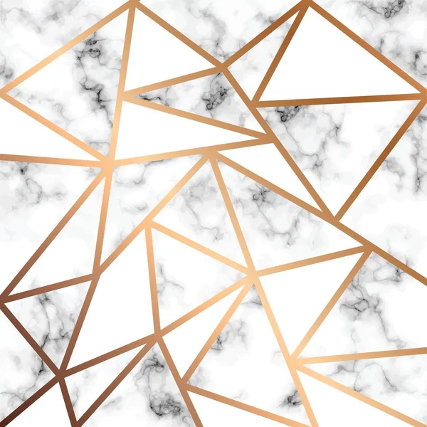 Diseño de textura de mármol vectorial con líneas geométricas doradas — Vector de stock