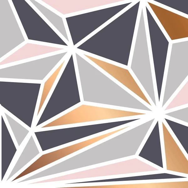 Fondo geométrico con triángulos coloridos y elementos dorados — Vector de stock