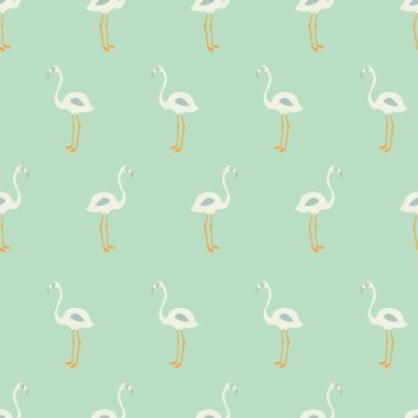Flamingo seamless modeli nane arka planda, vektör illustratio