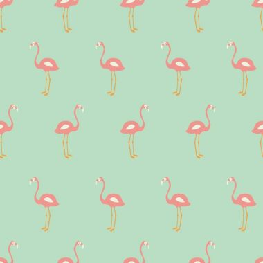Flamingo seamless modeli nane arka planda, vektör illustratio